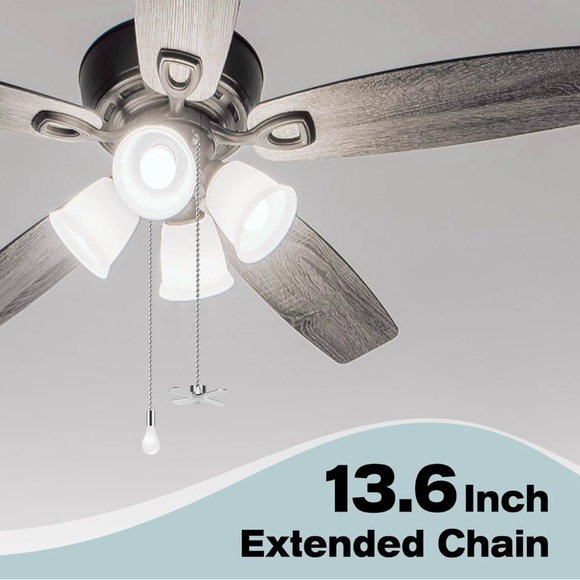 Ceiling Fan Pull Chains With Decorative Fan and Light, 2 Pieces - Gold NWT - Picture 3 of 5